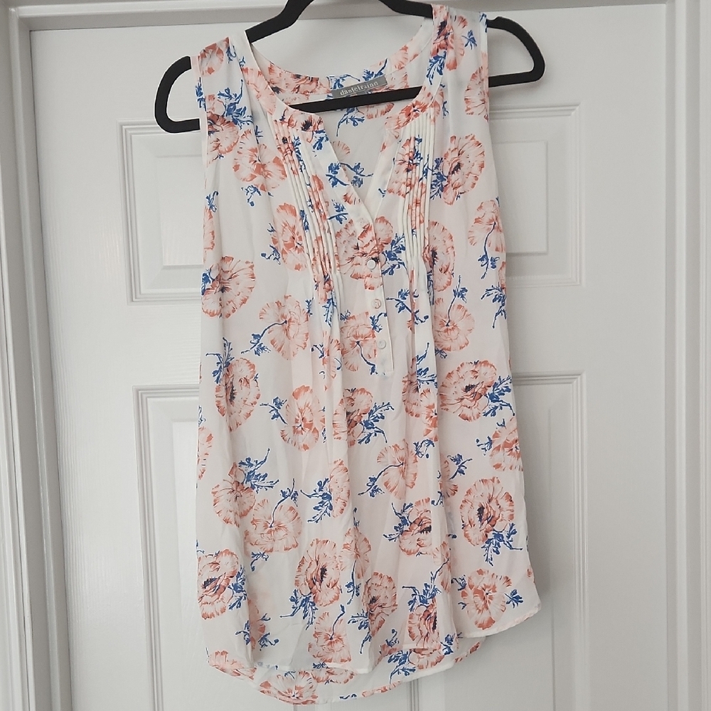 Lottie Pleated Maternity Top - White and Coral